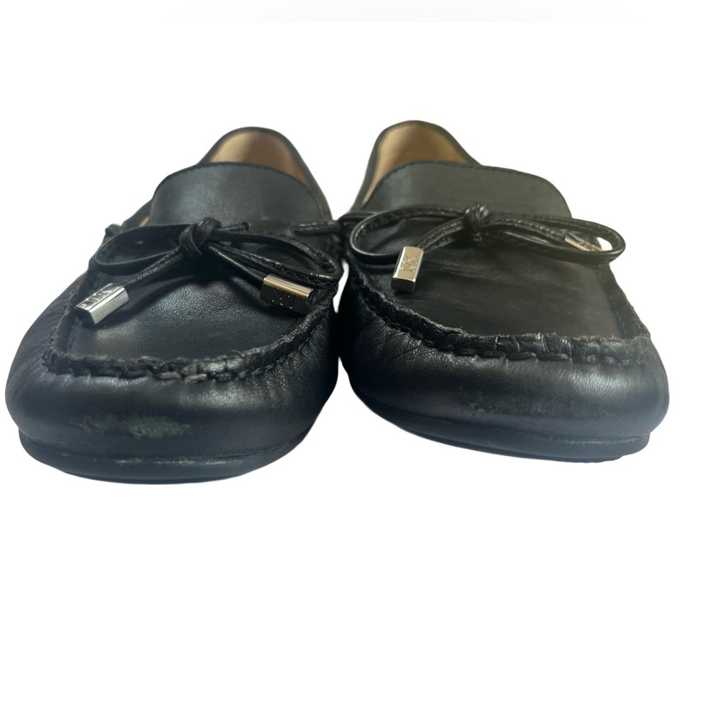 Michael Kors-Women's 7 Sutton Moccasin Flat Black Leather Loafers